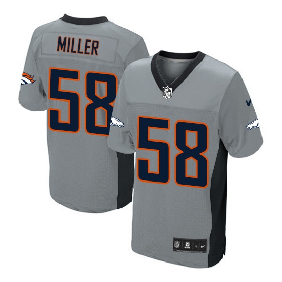 Nike Von Miller Denver Broncos Elite Jersey - Grey Shadow