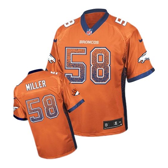 Nike Von Miller Denver Broncos Elite Drift Fashion Jersey - Orange