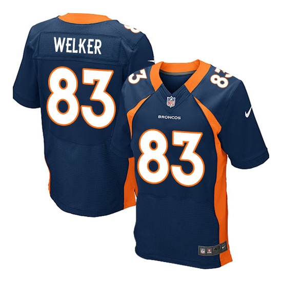 Nike Wes Welker Denver Broncos Elite Alternate Jersey - Navy Blue