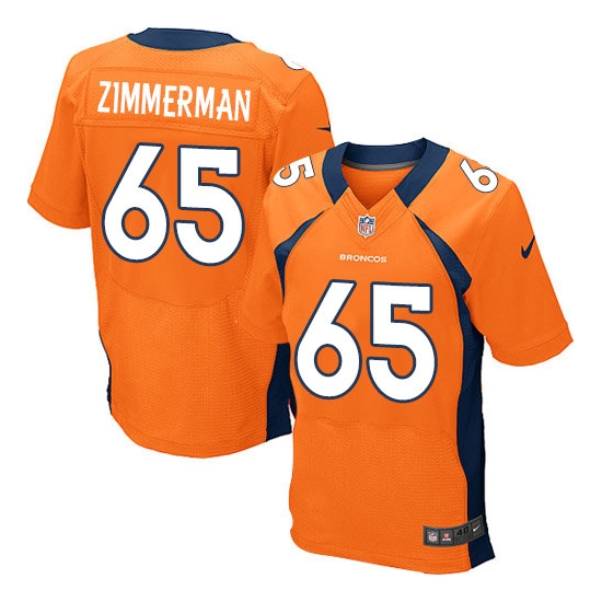 Nike Gary Zimmerman Denver Broncos Elite Team Color Jersey - Orange