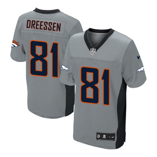 Nike Joel Dreessen Denver Broncos Elite Jersey - Grey Shadow
