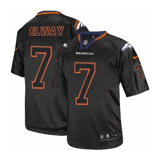 Nike John Elway Denver Broncos Elite Jersey - Lights Out Black