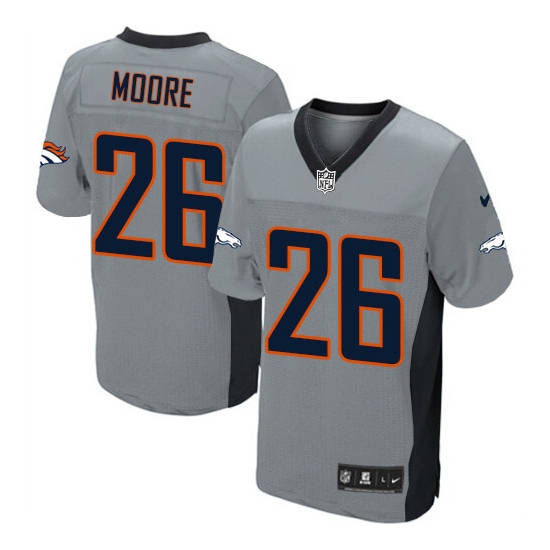 Nike Rahim Moore Denver Broncos Elite Jersey - Grey Shadow